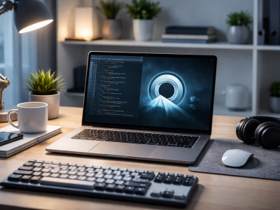 Ordenador con terminal Linux